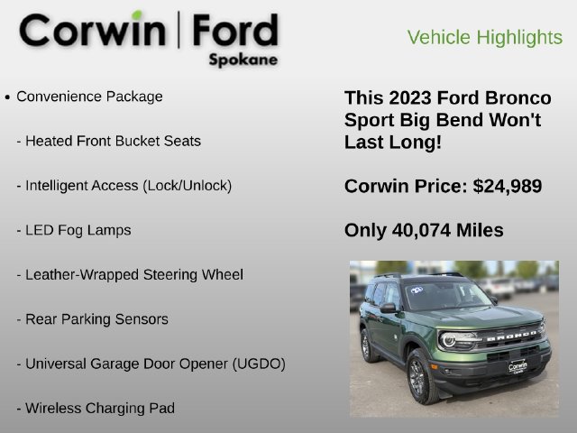 Used 2023 Ford Bronco Sport Big Bend w/ Convenience Package AWD/4WD image 6