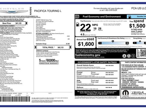 Used 2022 Chrysler Pacifica Touring-L FWD image 3