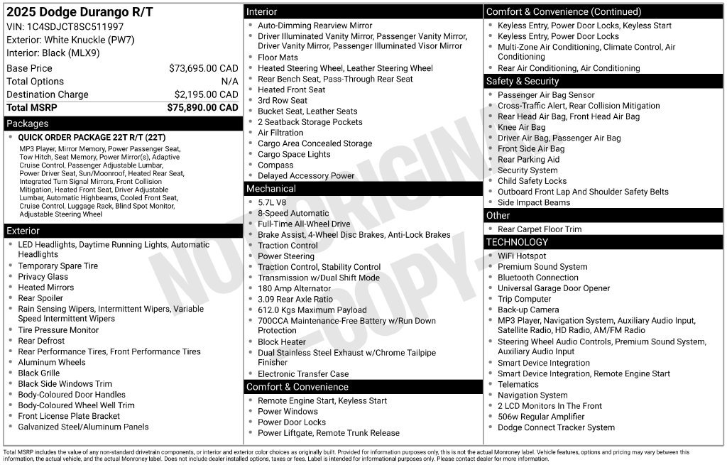 Used 2025 Dodge Durango R/T AWD/4WD image 32