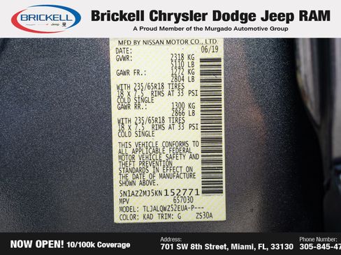 Used 2019 Nissan Murano SV w/ Premium Package image 36