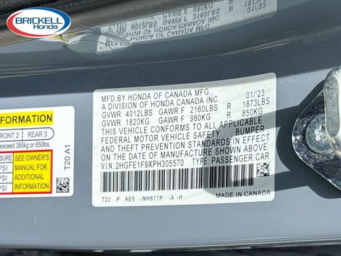 Certified 2023 Honda Civic Touring image 45