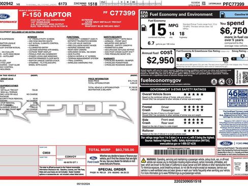 Used 2023 Ford F150 Raptor w/ Blue Interior Package AWD/4WD image 4