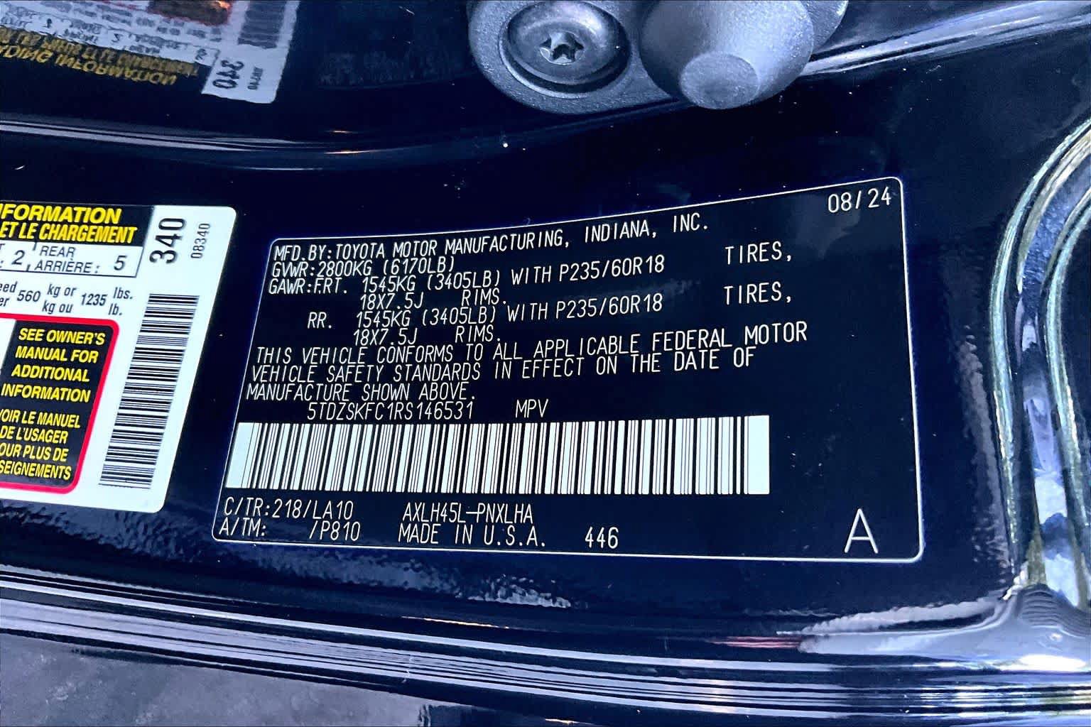 Used 2024 Toyota Sienna Limited AWD/4WD image 33