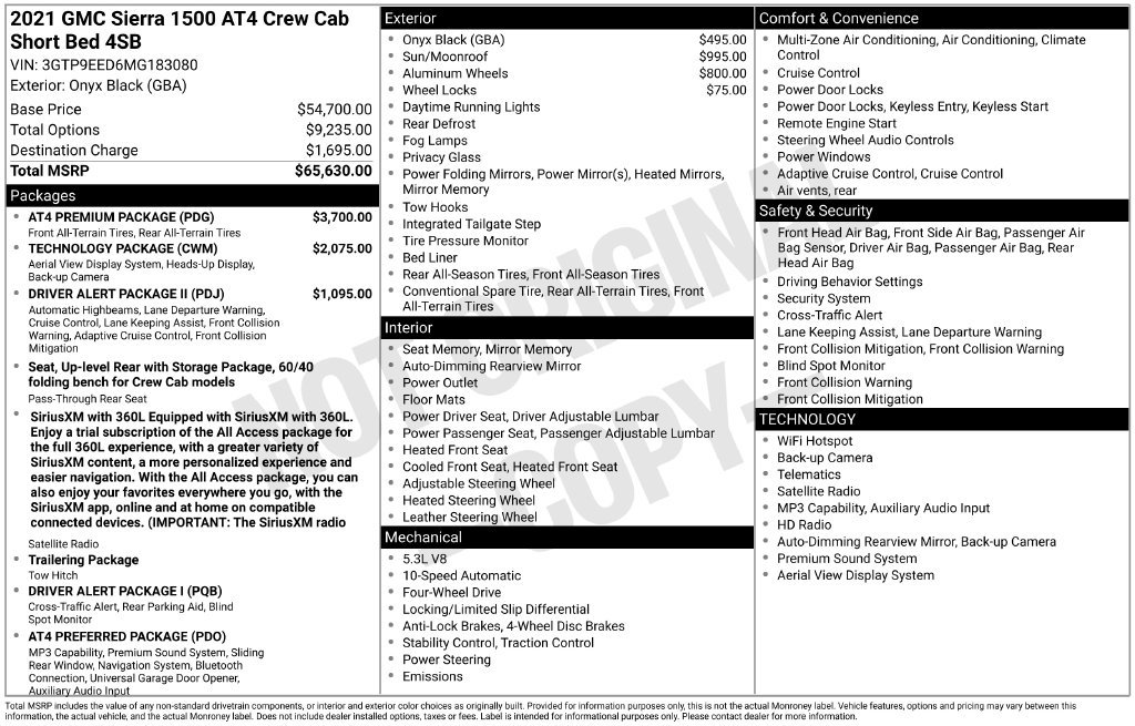 Used 2021 GMC Sierra 1500 AT4 w/ AT4 Premium Package AWD/4WD image 6