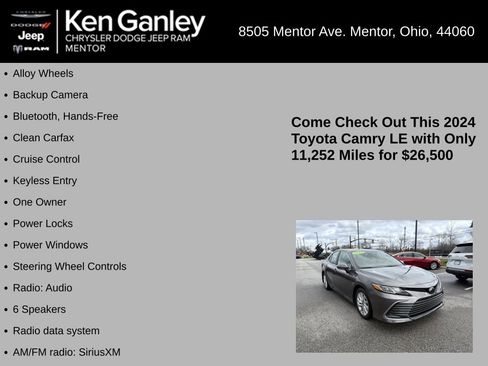 Used 2024 Toyota Camry LE w/ Convenience Package image 5