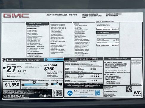 New 2026 GMC Terrain Elevation image 21