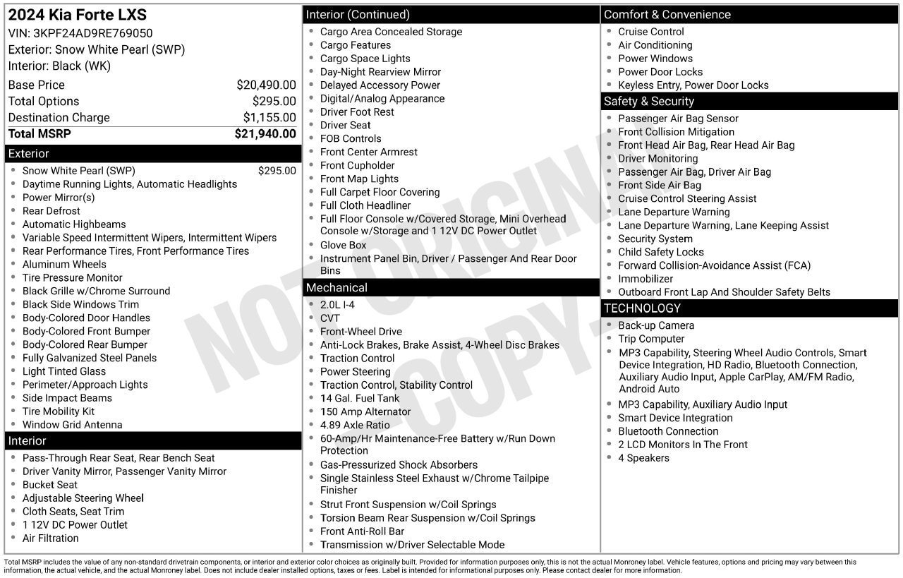 Used 2024 Kia Forte LXS FWD image 28
