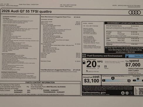 New 2026 Audi Q7 3.0T Premium Plus image 32