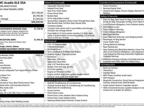Used 2022 GMC Acadia SLE w/ Driver Convenience Package AWD/4WD image 3