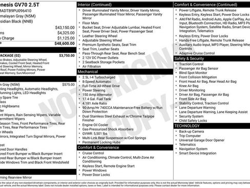 Used 2023 Genesis GV70 2.5T w/ Select Package image 4