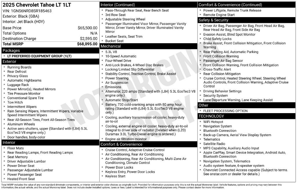 Used 2025 Chevrolet Tahoe LT AWD/4WD image 3