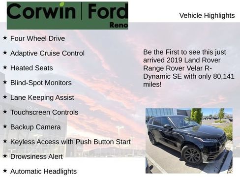 Used 2019 Land Rover Range Rover Velar R-Dynamic SE AWD/4WD image 4
