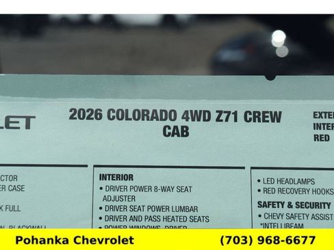 New 2026 Chevrolet Colorado Z71 w/ Z71 Convenience Package 2 AWD/4WD image 31