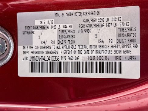 Certified 2020 MAZDA MX-5 Miata RF Grand Touring image 33