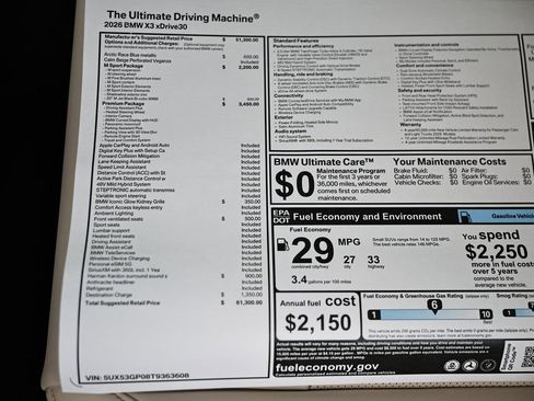 New 2026 BMW X3 xDrive30 w/ Premium Package image 40