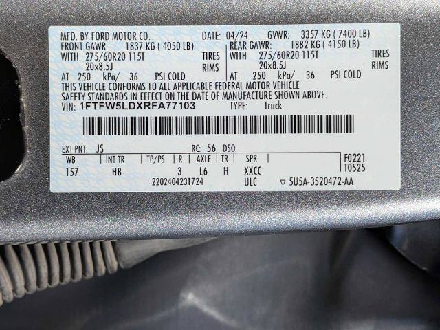Certified 2024 Ford F150 Lariat w/ FX4 Off-Road Package AWD/4WD image 29