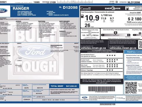 Used 2022 Ford Ranger XLT w/ Equipment Group 302A High AWD/4WD image 14
