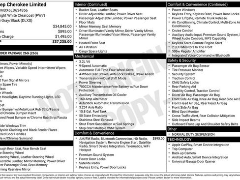 Certified 2020 Jeep Cherokee Limited AWD/4WD image 38