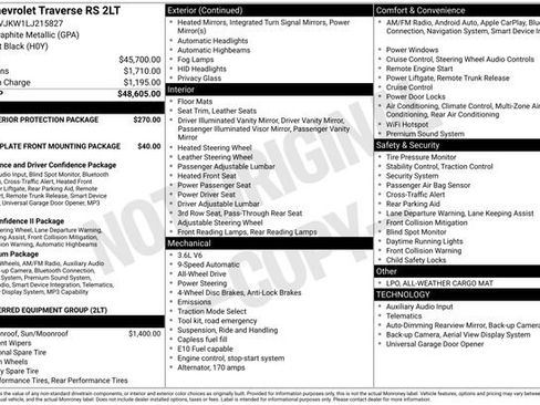 Certified 2020 Chevrolet Traverse RS AWD/4WD image 5