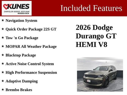 New 2026 Dodge Durango GT w/ Tow 'N Go Package AWD/4WD image 3