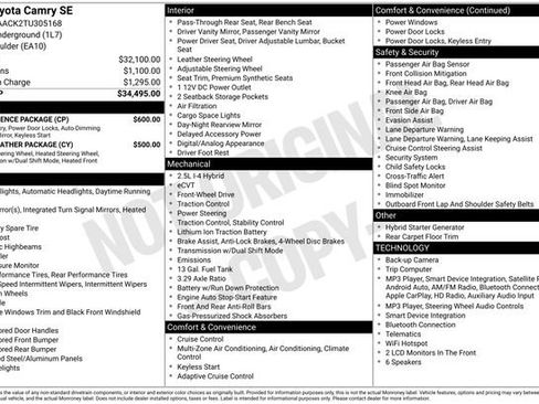 Used 2026 Toyota Camry SE w/ Convenience Package FWD image 3
