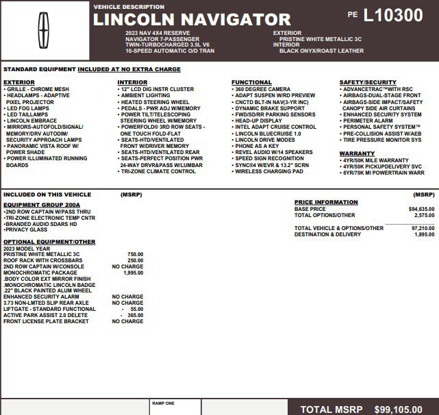 Used 2023 Lincoln Navigator Reserve w/ Monochromatic Package AWD/4WD image 3