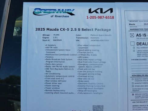 Used 2025 MAZDA CX-5 AWD 2.5 S w/ Select Package image 37