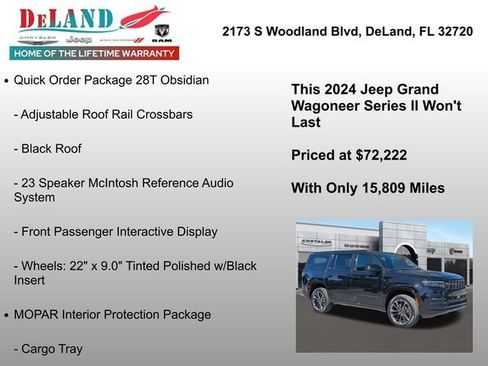 Used 2024 Jeep Grand Wagoneer Series II w/ Quick Order Packagew 28T image 14