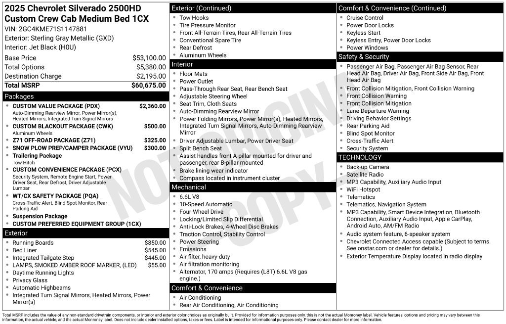 Used 2025 Chevrolet Silverado 2500 Custom w/ Custom Value Package AWD/4WD image 21