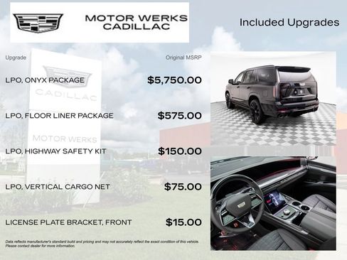 Certified 2025 Cadillac Escalade V w/ LPO, ONYX Package image 9