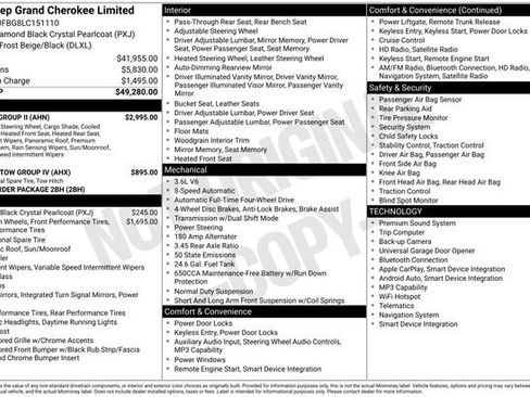 Certified 2020 Jeep Grand Cherokee Limited w/ Luxury Group II AWD/4WD image 15