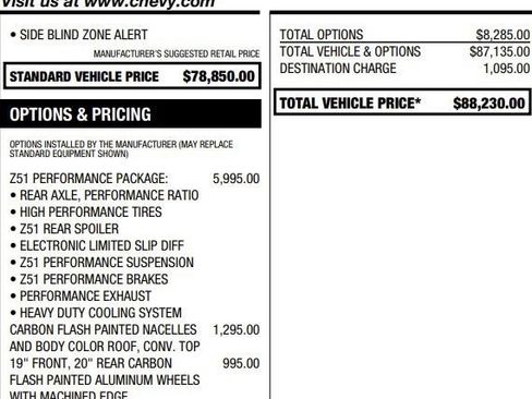 Used 2021 Chevrolet Corvette Stingray Premium Conv w/ Z51 Performance Package RWD image 2