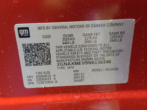 Used 2022 Chevrolet Equinox RS w/ RS Leather Package FWD image 33
