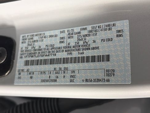 Certified 2025 Ford F150 Platinum w/ Equipment Group 702A High image 9