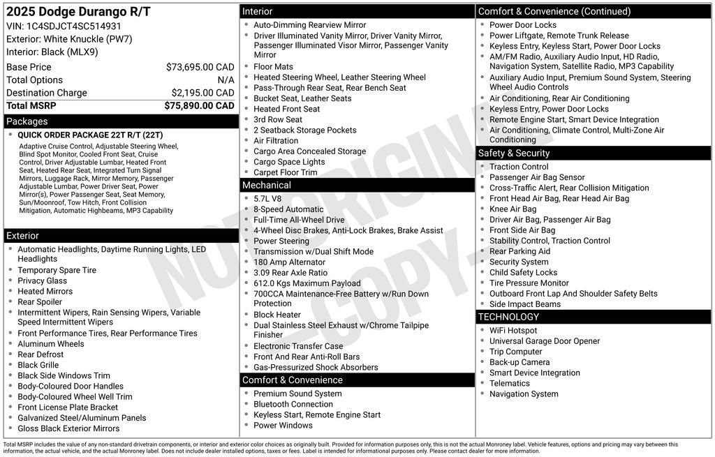 Used 2025 Dodge Durango R/T AWD/4WD image 72