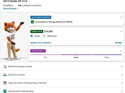 Used 2012 Honda CR-V LX image 3