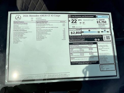 New 2026 Mercedes-Benz AMG GT 43 image 14