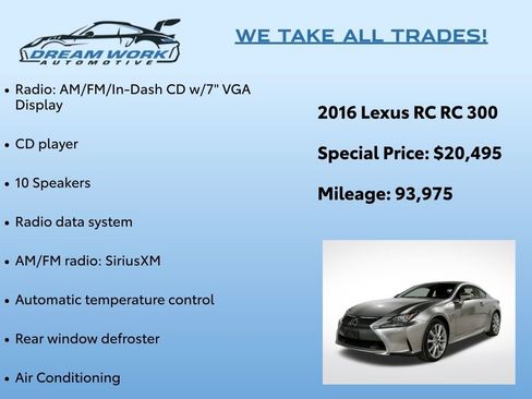 Used 2016 Lexus RC 300 AWD image 2