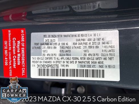 Used 2023 MAZDA CX-30 AWD 2.5 S w/ Preferred Package image 34