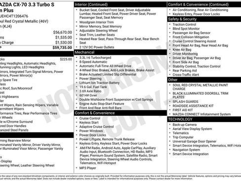 New 2026 MAZDA CX-70 3.3 Turbo S w/ Premium Plus AWD/4WD image 37
