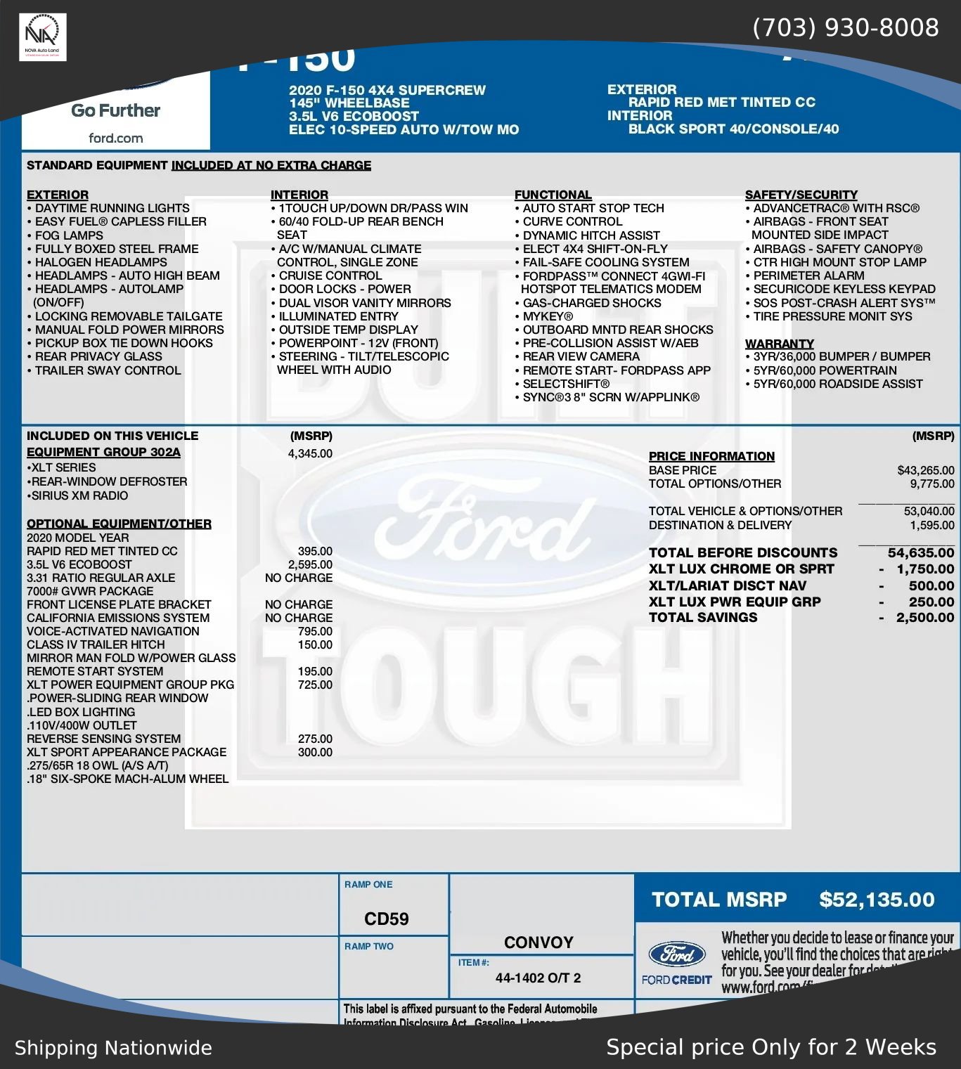 Used 2020 Ford F150 XLT w/ Equipment Group 302A Luxury AWD/4WD image 2