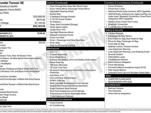 Used 2020 Hyundai Tucson SE w/ Cargo Package FWD image 7