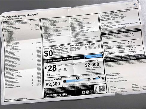 New 2025 BMW X1 xDrive28i w/ Technology Package image 22