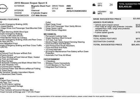 Used 2019 Nissan Rogue Sport S AWD/4WD image 3