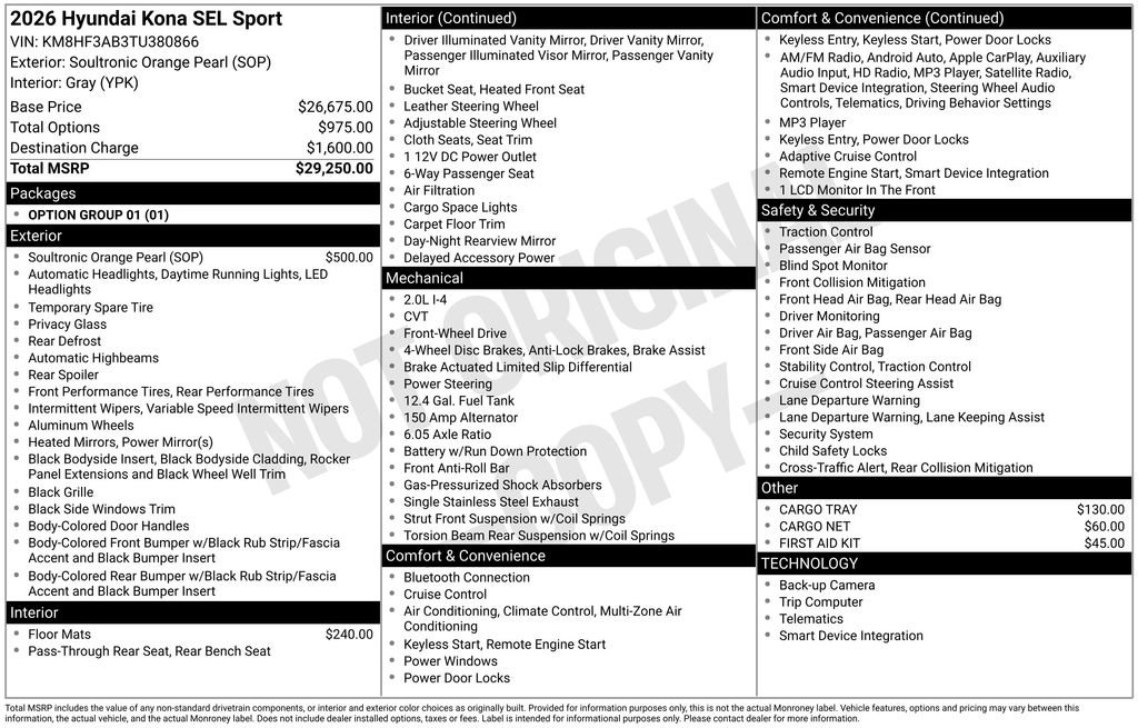 Certified 2026 Hyundai Kona SEL Sport FWD image 32