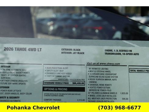 New 2026 Chevrolet Tahoe LT w/ Comfort Package image 32