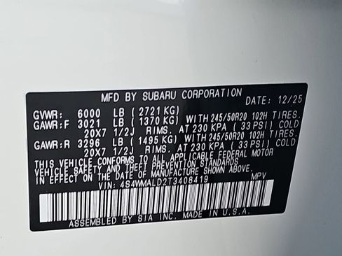 New 2026 Subaru Ascent Bronze Edition AWD/4WD image 44