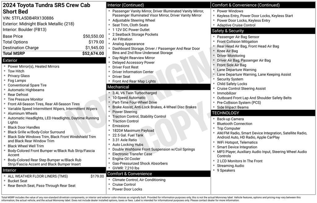 Used 2024 Toyota Tundra SR5 AWD/4WD image 4