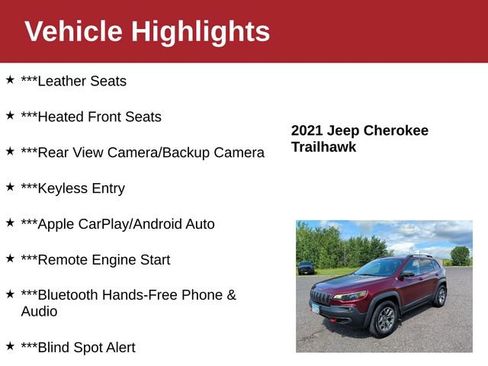 Used 2021 Jeep Cherokee Trailhawk AWD/4WD image 4