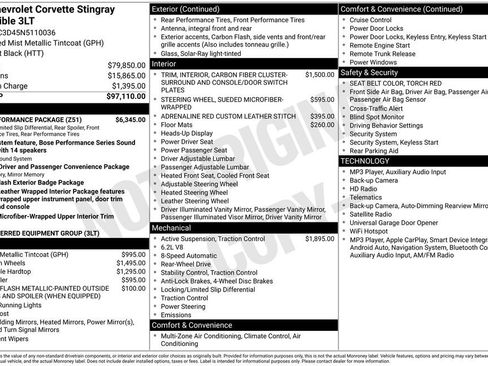 Used 2022 Chevrolet Corvette Stingray Premium Conv w/ Z51 Performance Package RWD image 12